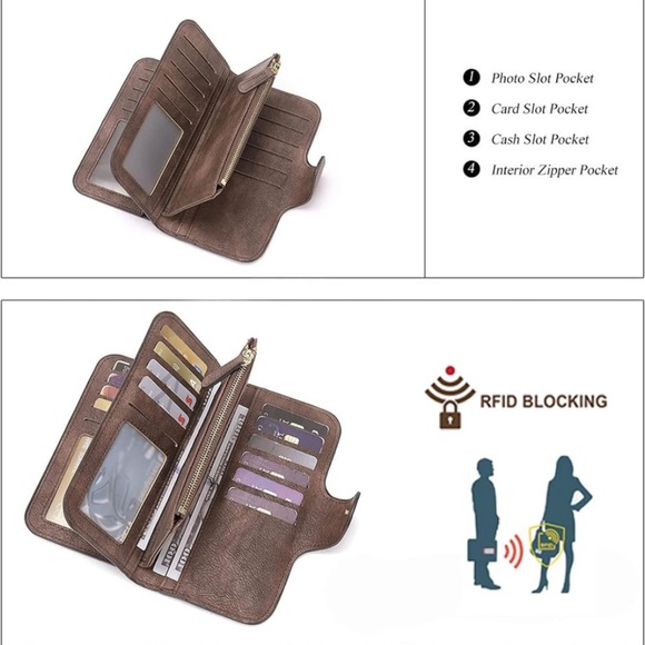 CLUCI Women Brown leather Wallet. Brand New - Picture 4 of 6